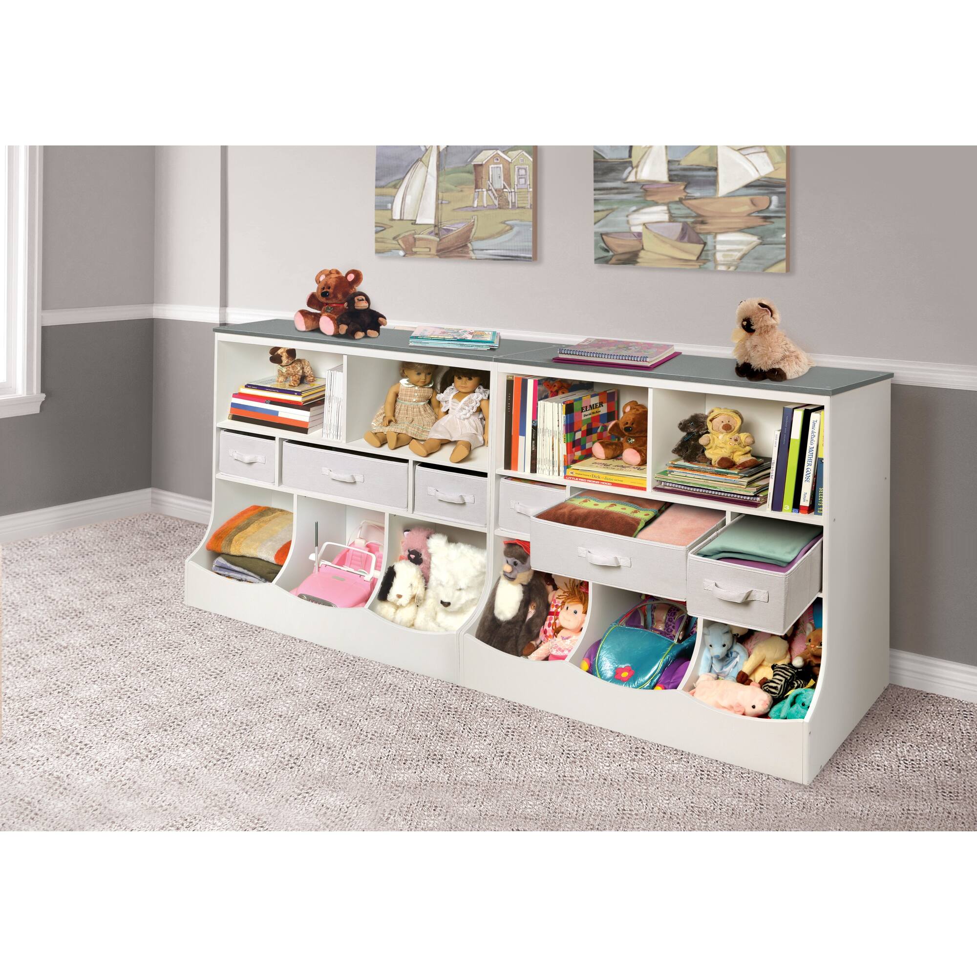 Badger Basket Combo Bin Storage Unit With Three Baskets